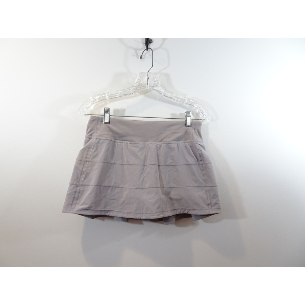 Lululemon Pace Setter Skirt Lavender Grey Athletic Tennis Running Skort Tiered